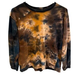HYFVE Chocolate Brown & Black Tie Dye Mercy Crewneck Sweatshirt Women's Small